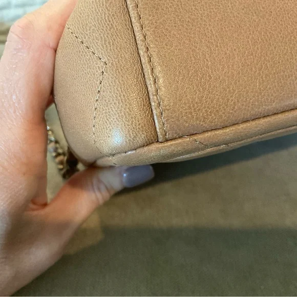 CHANEL Beige Chevron Crossbody Mini Flap Bag - Picture 9 of 13